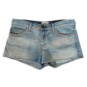Current/Elliott The Boyfriend Light Wash Shorts Silver Stud Wash Women's Sz 26